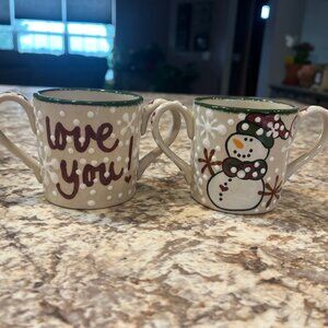 (2)Two Handled Expressly Yours Christmas Mug